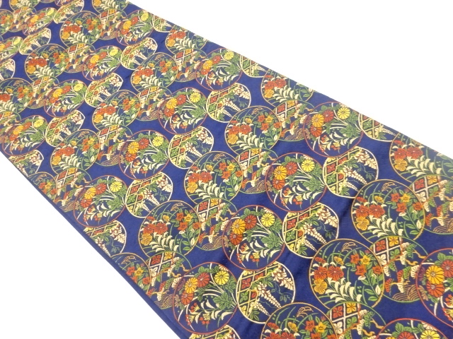 JAPANESE FUKURO OBI / WOVEN FLORAL PLANTS